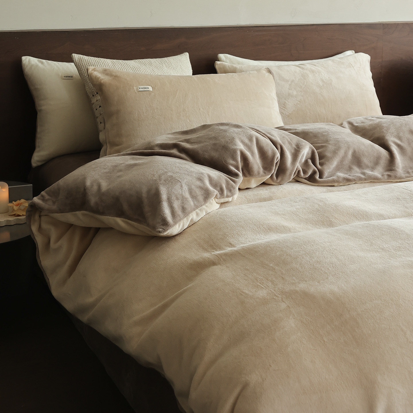 无印良品牛奶绒加厚四件套