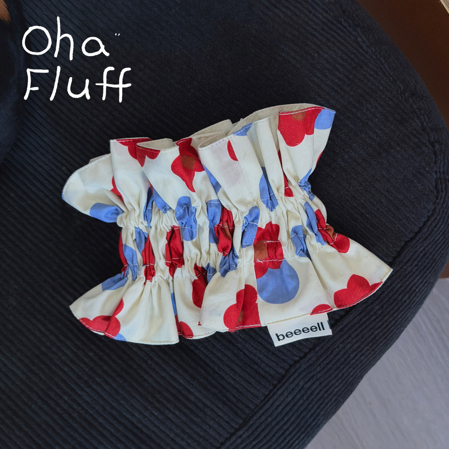OhaFluff 花苞耳套可调节大耳朵狗狗吃饭防脏宠物头套美卡可卡布