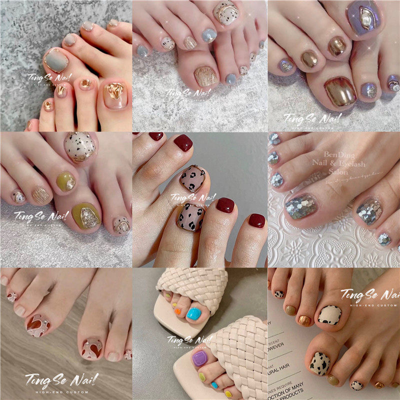 12款脚指甲贴片趾甲甲片穿戴式假片甲网红女夏季2021新款美甲成品