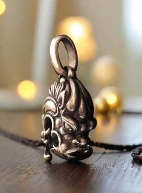 qyhg中国风藏獒牙灵兽925银吊坠