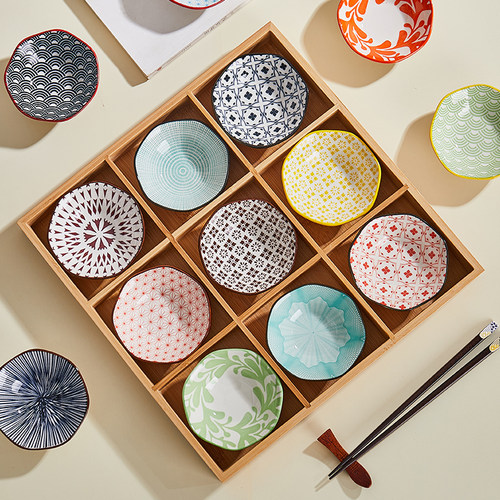 九宫格托盘陶瓷四方日式