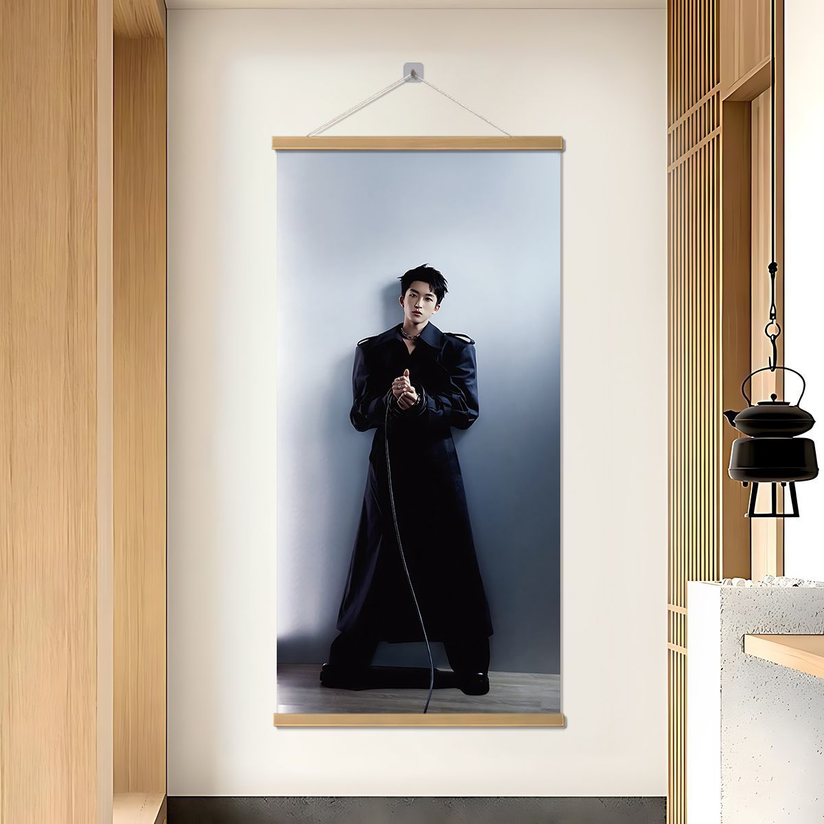 黄子弘凡实木挂画客厅卧室宿舍明星装饰海报竖版装饰画挂墙可定制