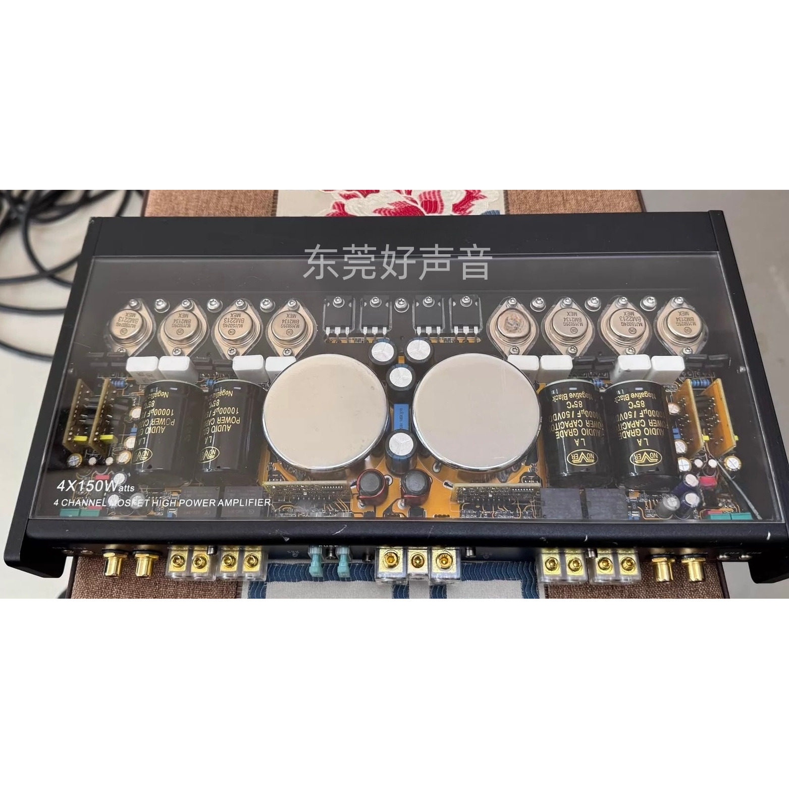 汽车四路金封管功放｜发烧级AB类纯后级 暖声醇厚 4×150W大功率