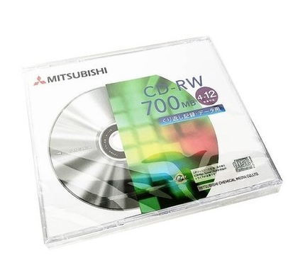 包邮三菱可重复擦写CD刻录盘CD-RW 12X 700MB 单片盒装 空白光盘图片