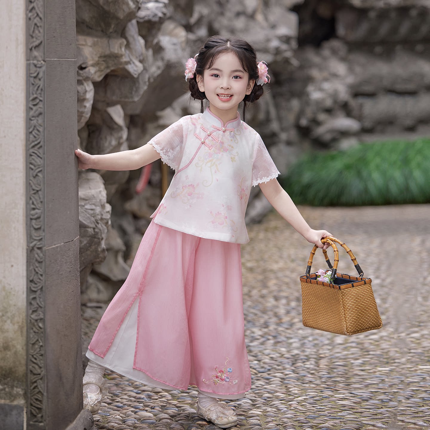 旗铂汉服女童夏2026新款中式套装图片