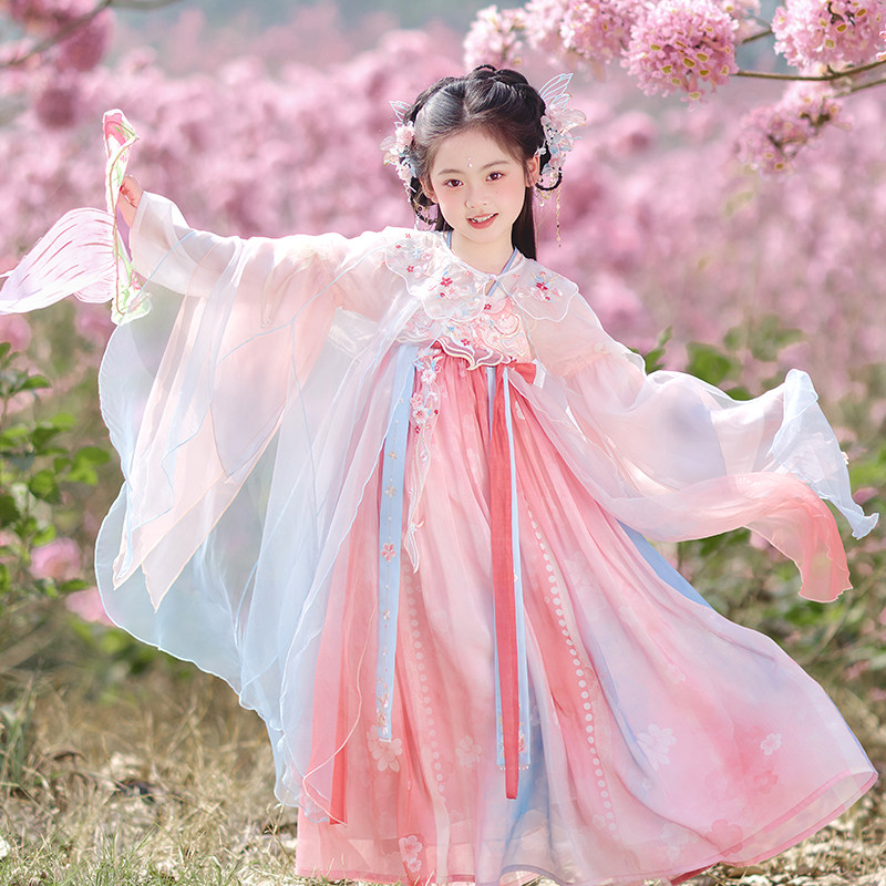 旗铂儿童斗篷披风春秋女童夏季外出披肩女孩新款防晒汉服公主童装