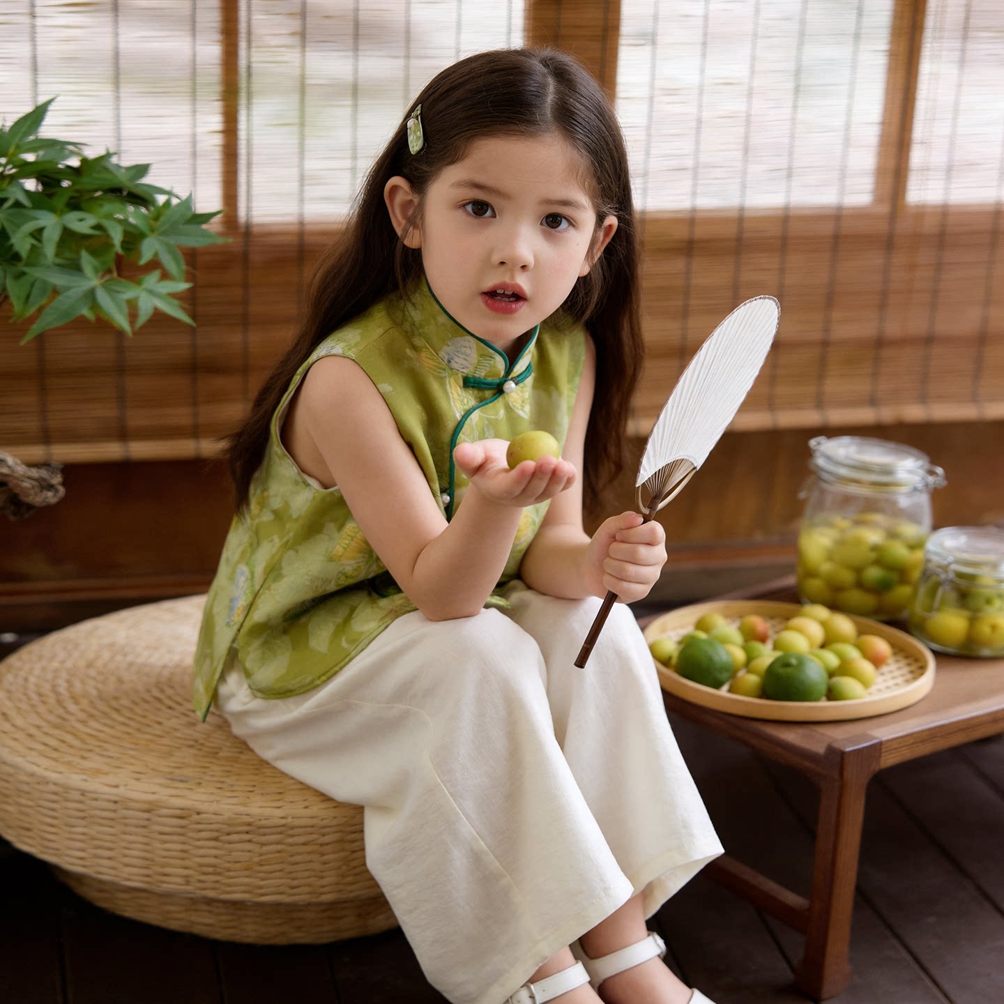 旗铂女童套装夏儿童中大童汉服图片