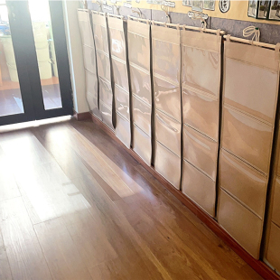 幼儿园作品展示袋美术透明收纳挂袋墙上A4画袋墙面挂式A3书袋挂墙