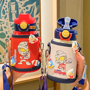 奥特曼儿童保温杯上学专用一年级男孩小学生防摔水杯316吸管水壶