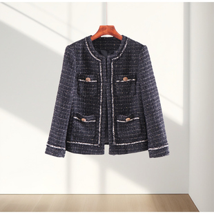 粗花呢高级感百搭显瘦 2025新款 秋冬季 小香风外套女法式 短款