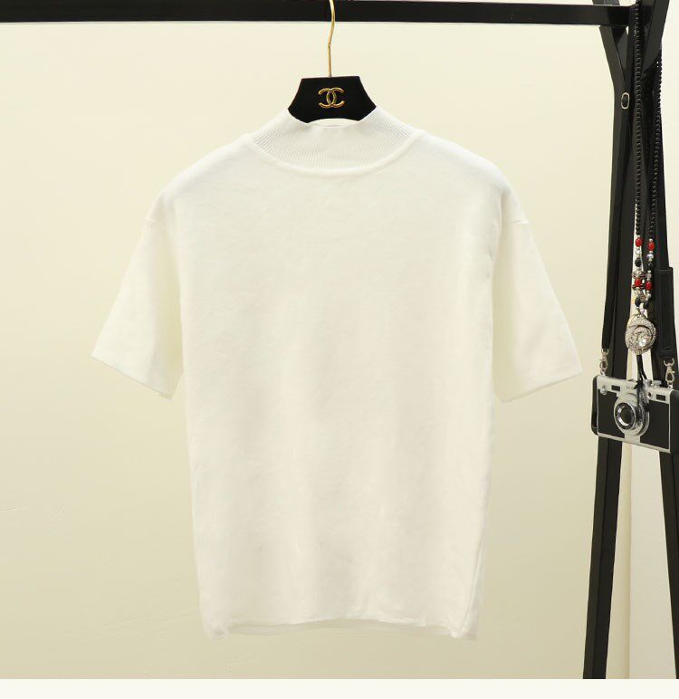 韩版半高圆领显瘦套头上衣女2018秋季新款学生短袖修身百搭针织衫在类目 女装/女士精品, 毛针织衫中 - 来自Buy2taobao.com提供专业的淘宝代购服务