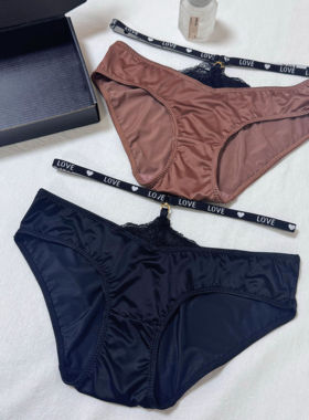 [M Z] 丝缎唯美爱意缠绕/性感辣妹舒适内裤欧美运动风纯欲三角裤