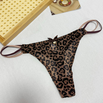 【M Z】美式豹纹夏季薄款性感网纱三角裤低腰纯欲透气内裤女