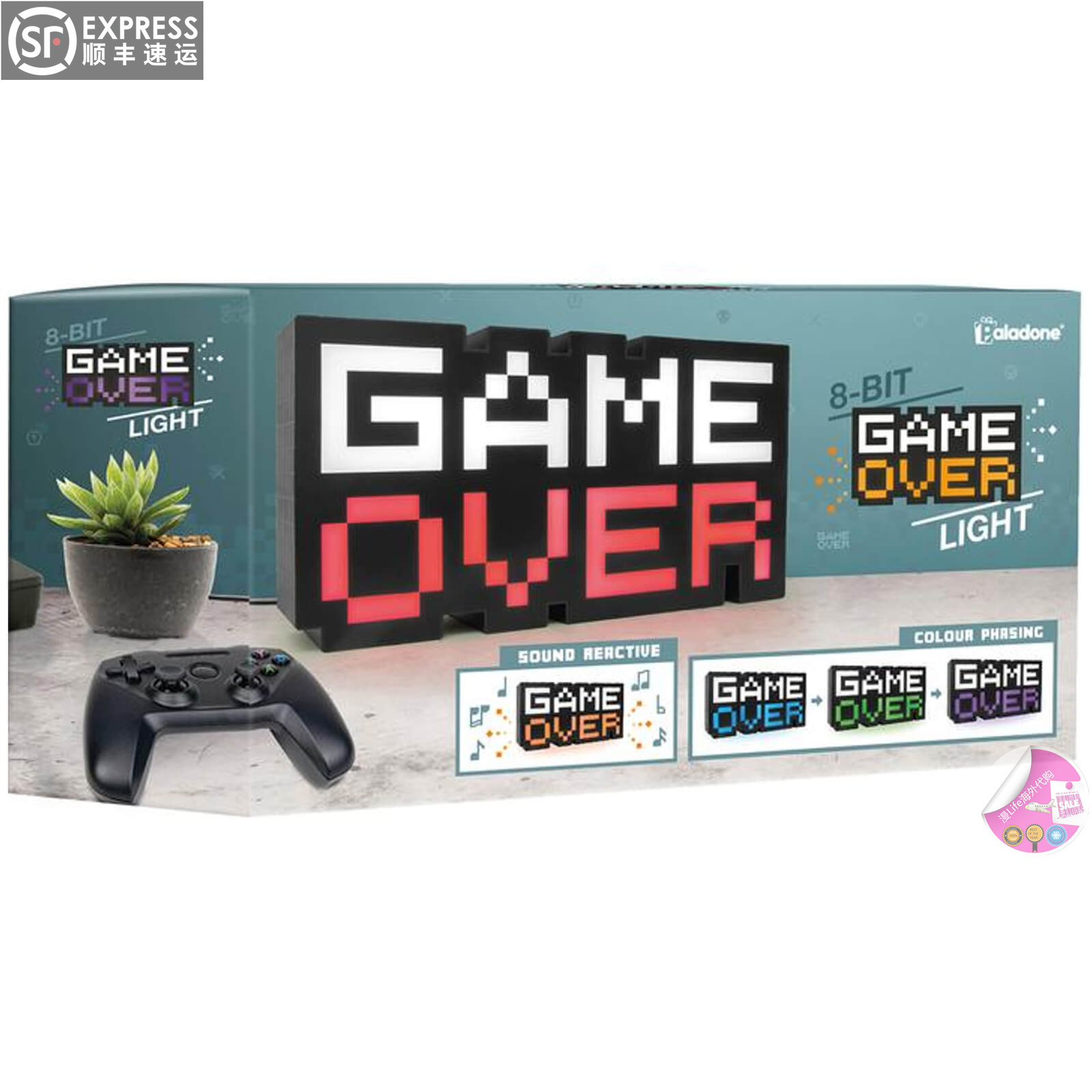 包顺丰 英国Paladone原厂授权 马赛克GAMEOVER 小夜灯装饰/效果灯