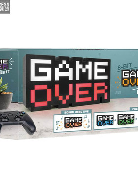 包顺丰 英国Paladone原厂授权 马赛克GAMEOVER 小夜灯装饰/效果灯