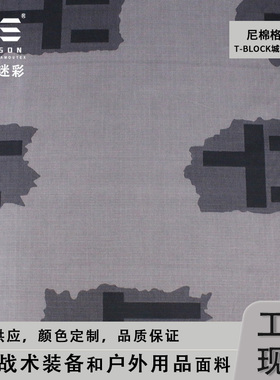 戎盛尼棉格子布T-BLOCK迷彩美国试验性灰色迷彩工装军迷蛙服面料