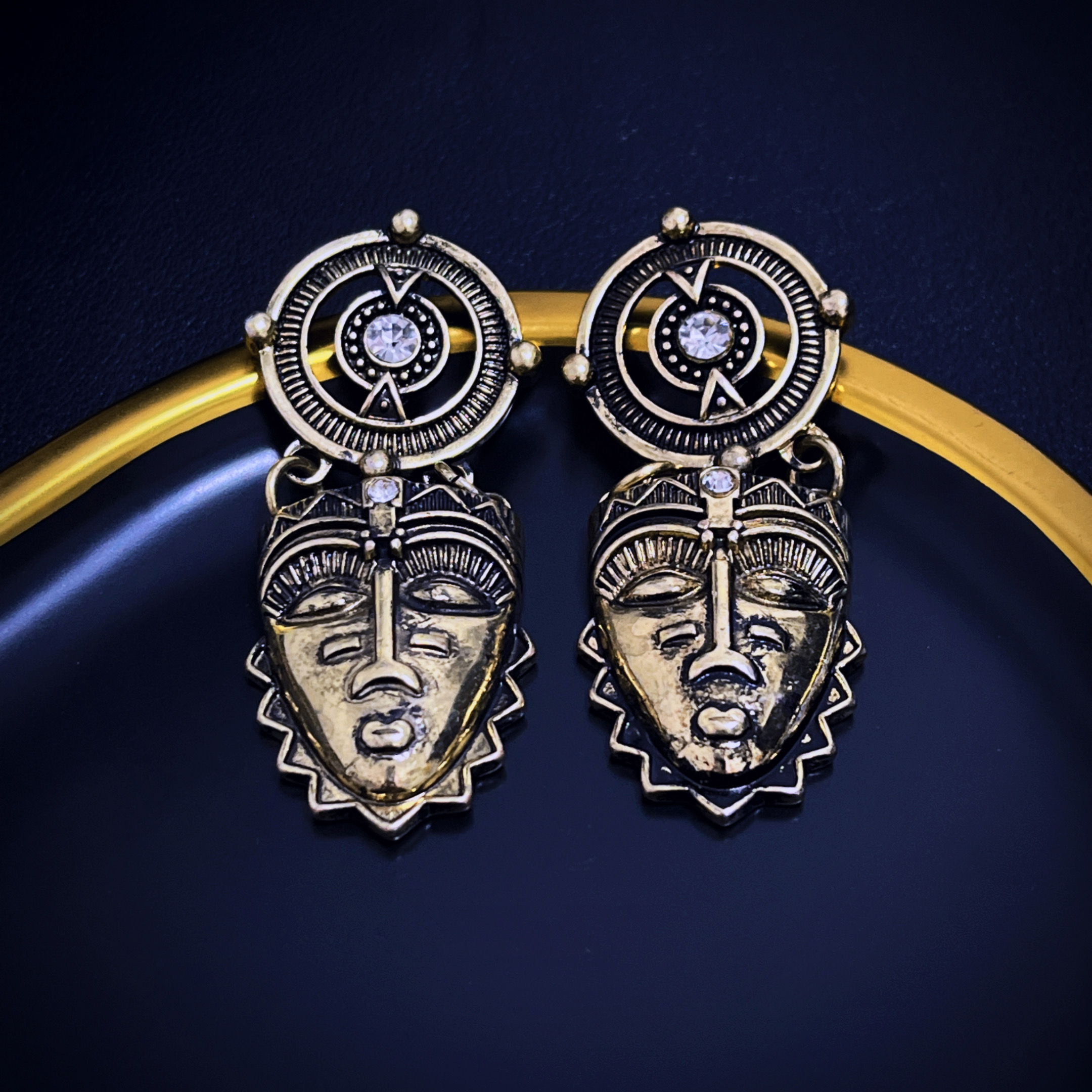 中古风夸张个性耳钉小众设计感民族风格简约人头像时尚潮流耳钉