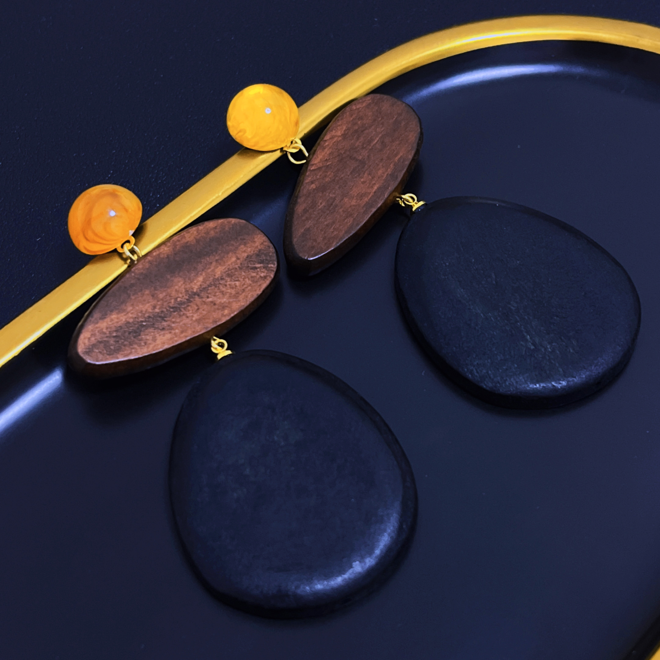 美拉德复古咖色系耳环小众港风轻奢高级感耳钉气质时尚百搭耳饰女