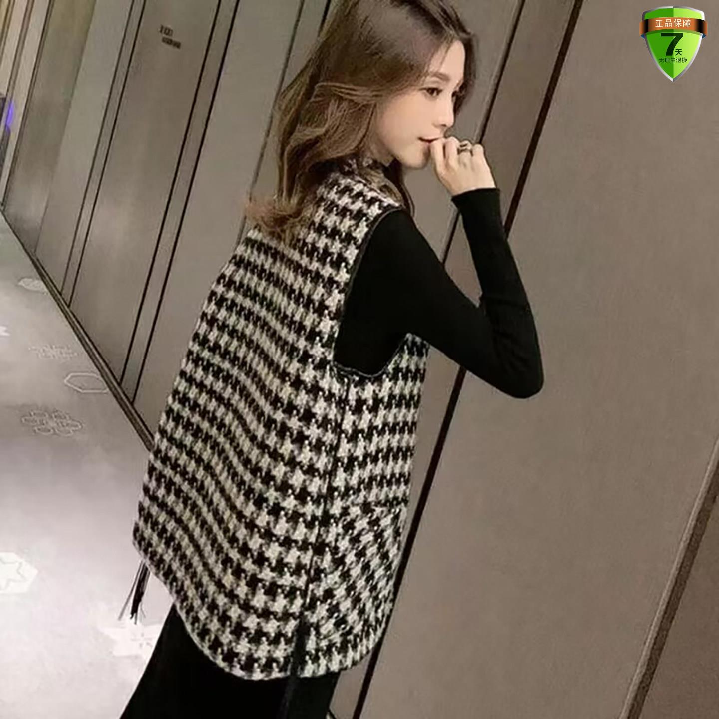 恒清女装小香风千鸟格复图片