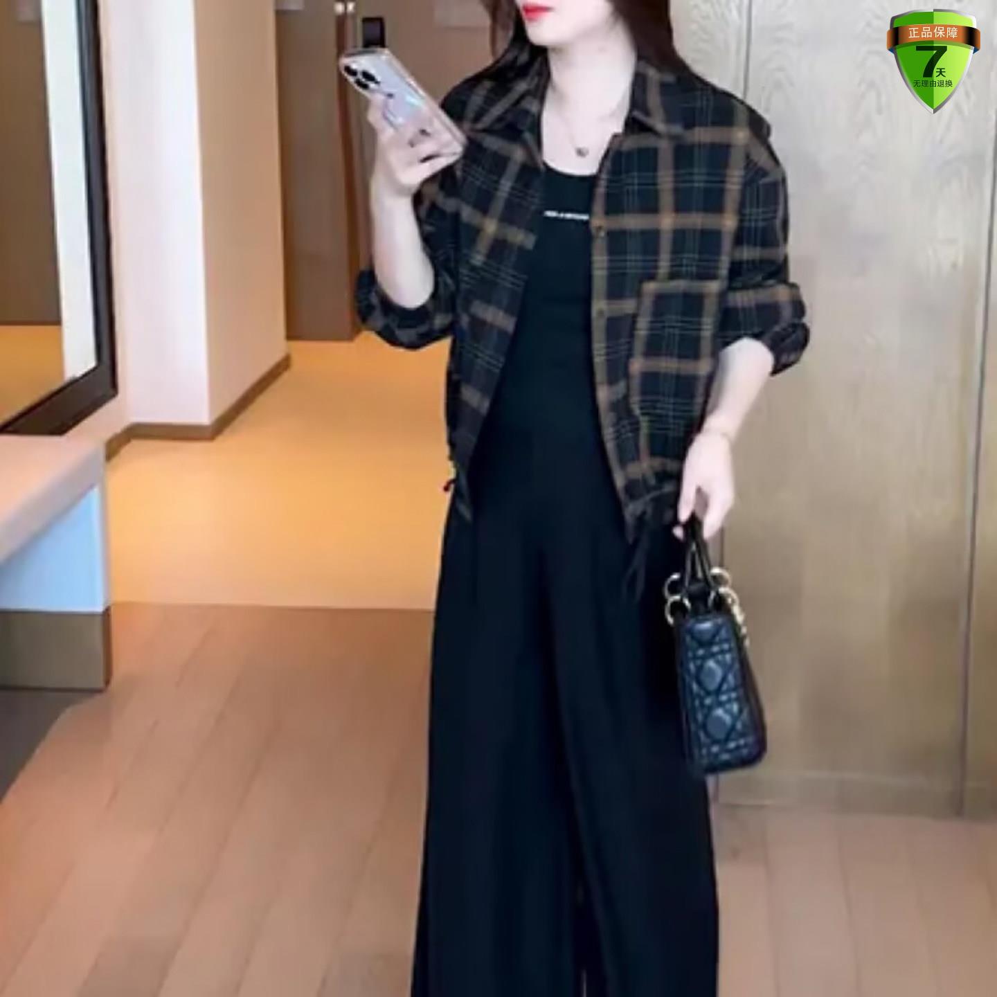 恒清女装洋派格子休闲短图片