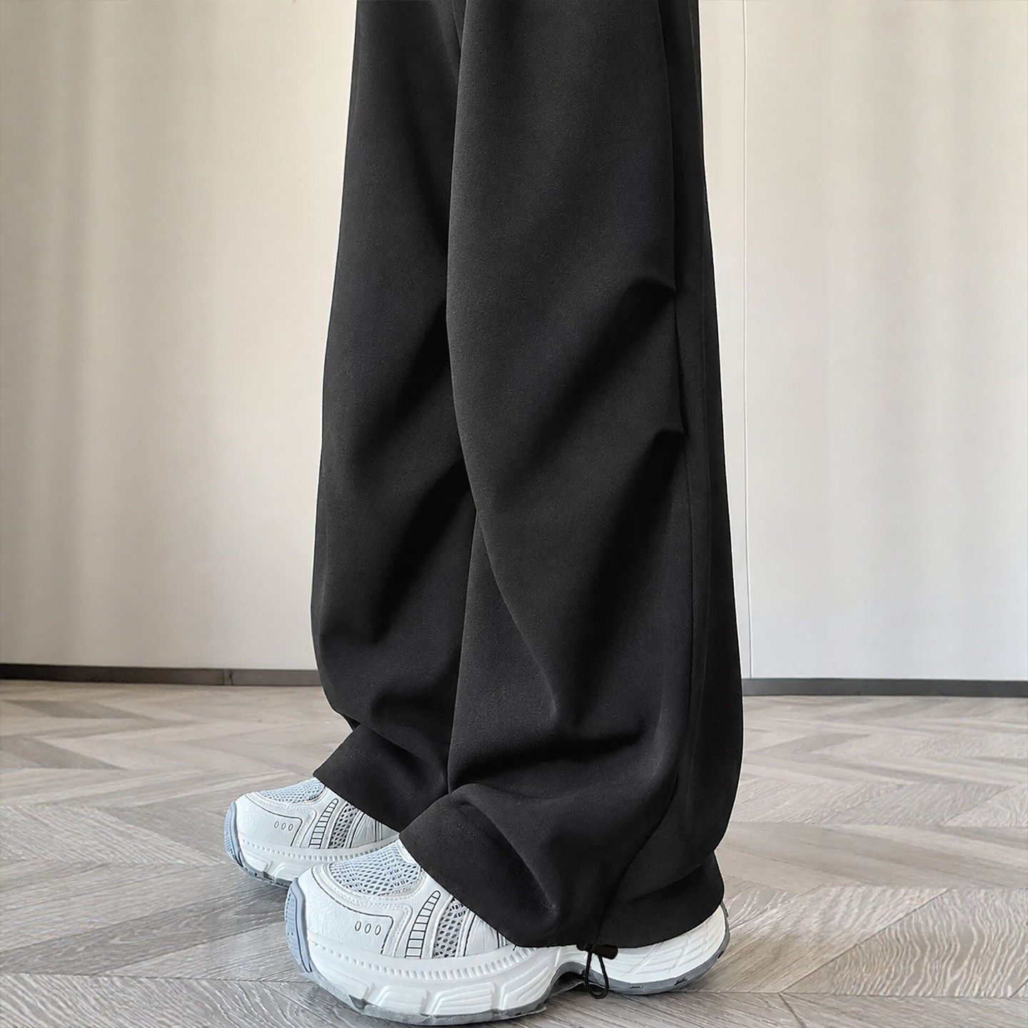 黑色工装运动裤女款秋20626新款小个子美式休闲卫裤宽松阔腿裤子