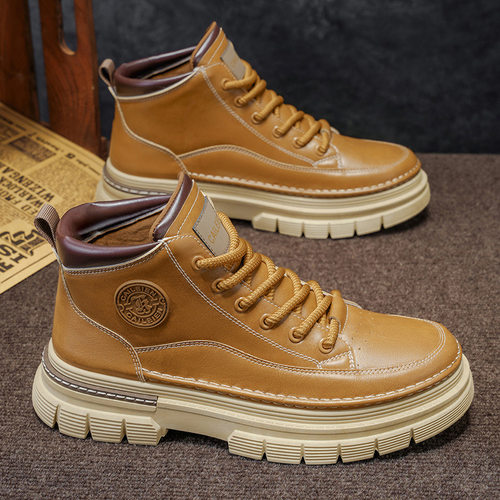 马丁靴男款高帮2025新款秋季英伦风复古中帮厚底工装鞋短靴男