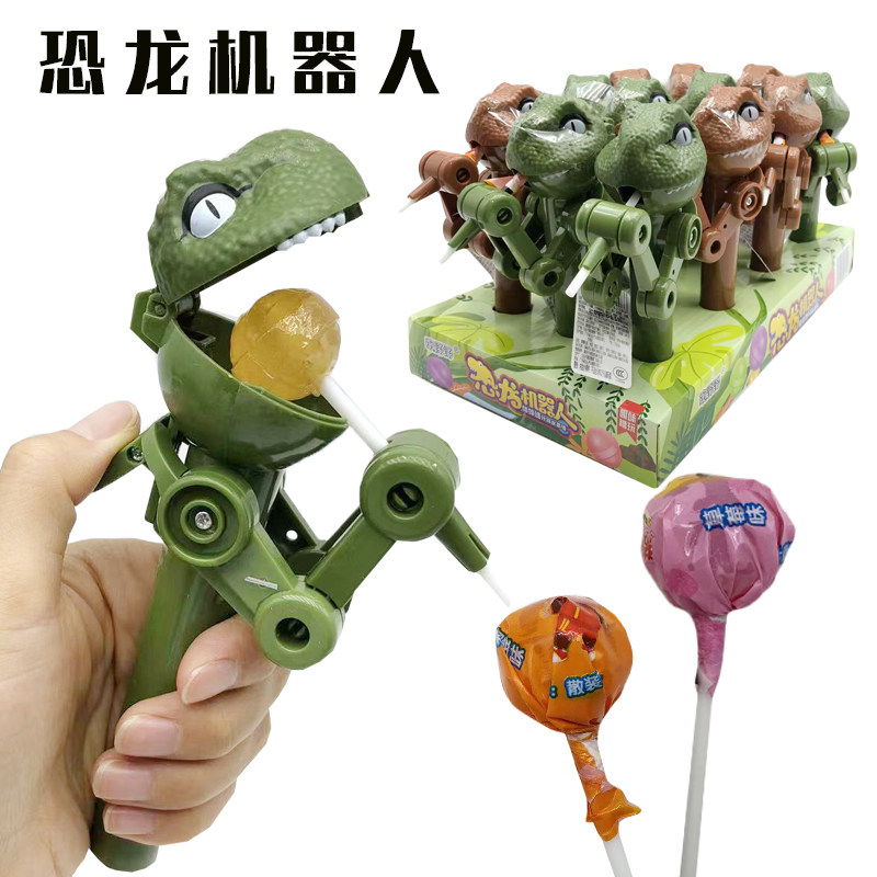 恐龙机器人棒棒糖抖音网红同款沙雕糖唐僧吃糖小人机器人糖果玩具