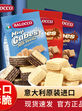 意大利原装进口BALOCCO百乐可威化饼干125g休闲零食下午茶点心
