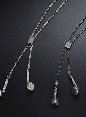 男士钛钢耳机项链吊坠