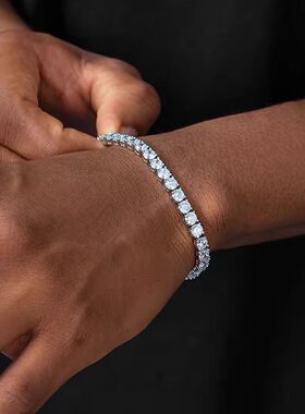 欧美流行轻奢小众设计男女锆石网球手链首饰百搭高级感配饰潮流