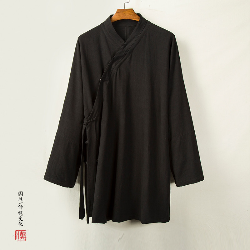 중국 스타일 당나라 양복 리넨 개선 HANFU 중국 스타일 남성 의류 평신도 의류 청소년 선 의류 민족 스타일 복고풍 의류 차 의류