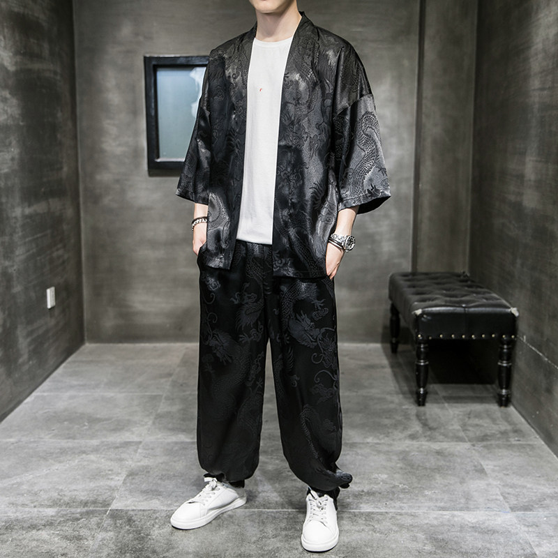 당나라 양복 중국식 남자 양복 중국식 개량형 한복 평신도 유행 브랜드 복고 양복 선복 청년 도의 및 다복
