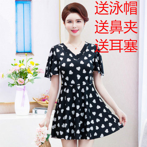 中老年人泳衣女妈妈款宽松胖mm