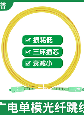 衡普 广电有线电视专用电信级3米单模光纤跳线SC-FC/APC/UPC单芯尾纤跳线光纤线5/10/15/20/25/30m可支持定做