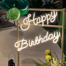 生日快乐led灯happybirthday发光字母灯牌派对布置装饰霓虹灯定制