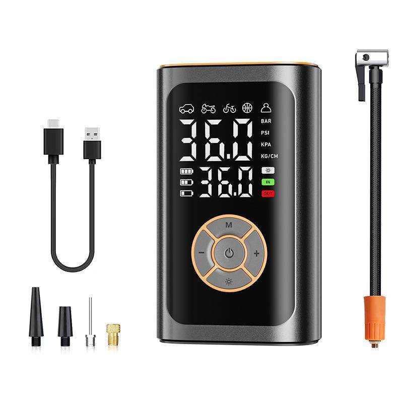 便携车载智能汽车充气泵无线数显打气筒多功能轮胎用打气泵充电宝