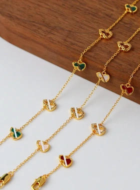 新中式时尚轻奢红色葫芦锆石手链小众气质复古精致百搭本命年手饰