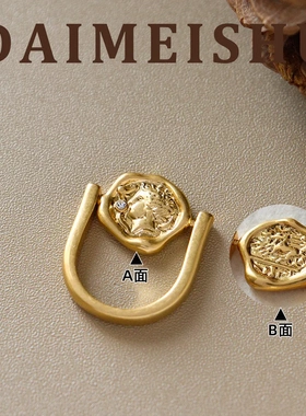 欧美复古夸张小众设计不规则人头像戒指轻奢高级感百搭戒子指环女