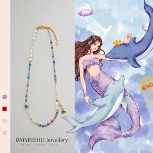 原创新中式天然淡水珍珠海豚项链春夏女百搭高级感简约小众锁骨链