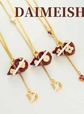 原创时尚精致安可拉红色葫芦项链女复古轻奢百搭高级感流苏锁骨链