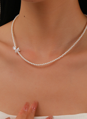原创轻奢时尚巴洛克淡水珍珠项链女百搭高级感简约气质精致锁骨链
