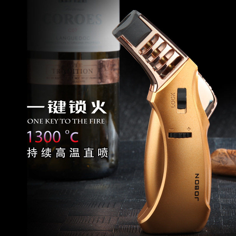 美国中邦创意充气打火机直冲蓝色火焰小焊枪可定火点烟器