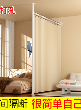 门帘隔断帘卧室房间家用空调布帘屏风挂帘客厅免打孔玄关遮挡帘子