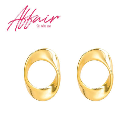 爱情诡计SY同款耳环Sonya金色椭圆LMSY扭片时尚感个性设计风耳钉