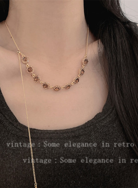 秋冬新款2024抽拉式晚礼服毛衣链大气高档高级感气质项链女款百搭