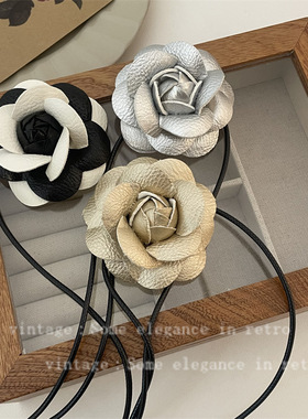 复古时尚花朵项链气质简约颈链多用途法式复古腰链