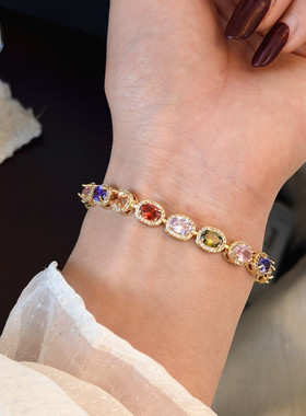 多巴胺彩色糖果手链女2026新款轻奢小众精致手串叠戴高颜值饰品