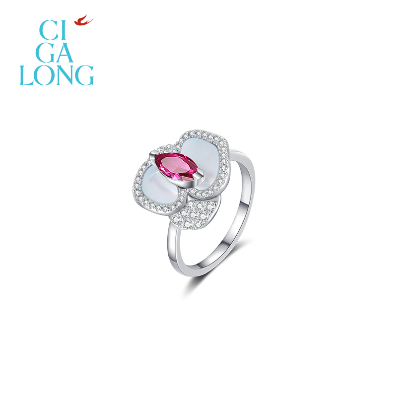 CIGALONGs925银碧玺戒指