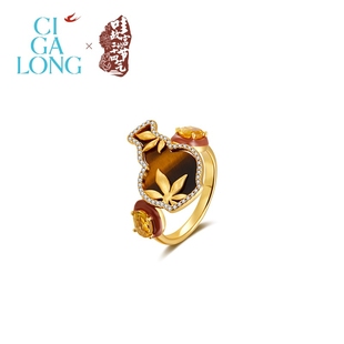 CIGALONG龙梓嘉枫叶葫芦瓶秋叶黄项链黄水晶新中式 珠宝