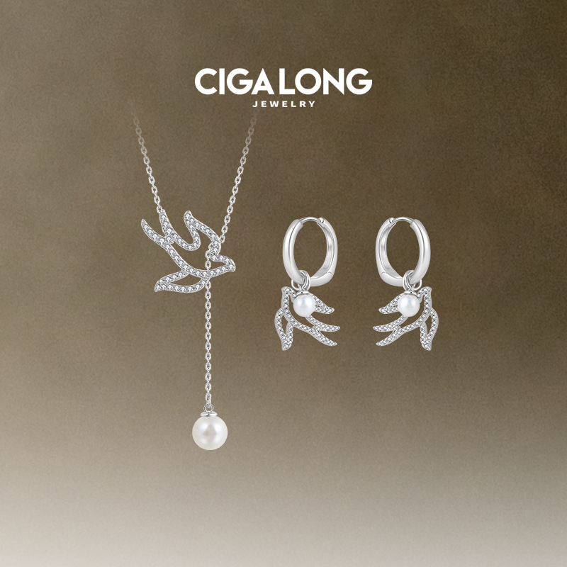 【飞燕信使徐滨】CIGALONG龙梓嘉镂空飞燕珍珠项链新品新中式珠宝